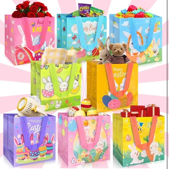 Woven Reusable Easter Gift Bags - Easter Basket Bunny Durable Eco Friend… - Picture 7 of 7
